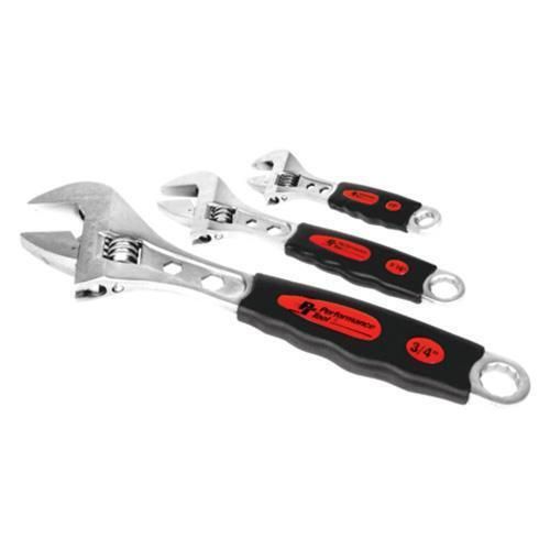 Performance tool 3 piece adjustable wrench set w30703