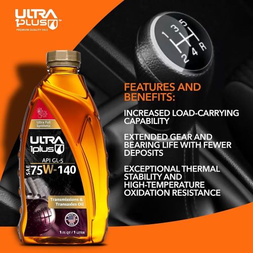 Ultra1plus sae 75w-140 synthetic gear oil, api gl-5 3 qts