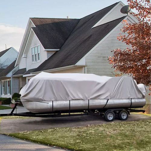 Pontoon boat cover, waterproof 800d pu oxford trailerable pontoon cover 16-18&#034;