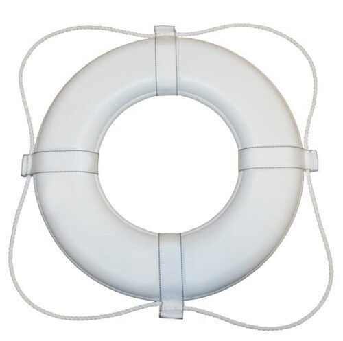 Taylor made 361 24-inch polyurethane foam marine life ring with grab lines-white