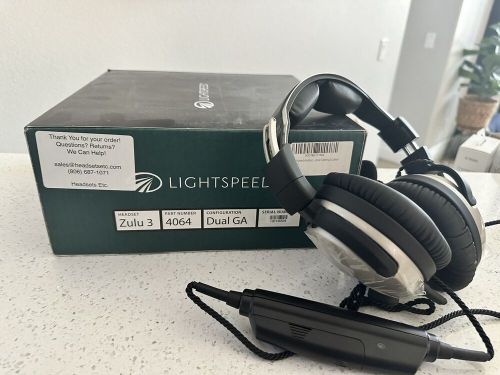 Lightspeed zulu 3 anr headset - battery power, dual ga plugs