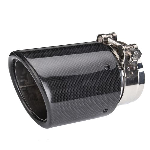 Stainless steel round exhaust pipe tail throat muffler car rear carbon fiber tip