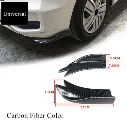 2pcs car rear lip wrap angle splitters canard diffuser spoiler carbon fiber look