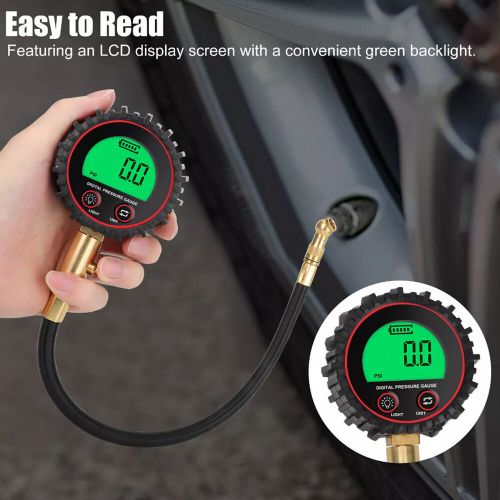 Accurate digital air pressure tire gauge lcd screen 3-255 psi for truck car bike