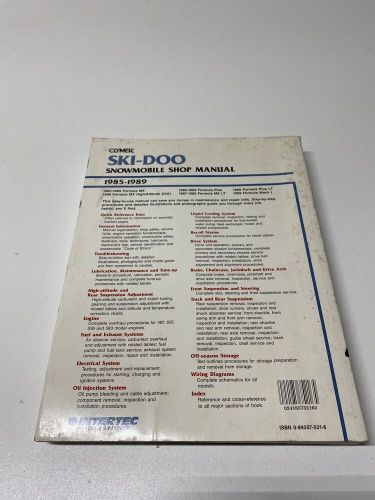 1985-89 ski-doo snowmobile shop manual 0-89287-521-6