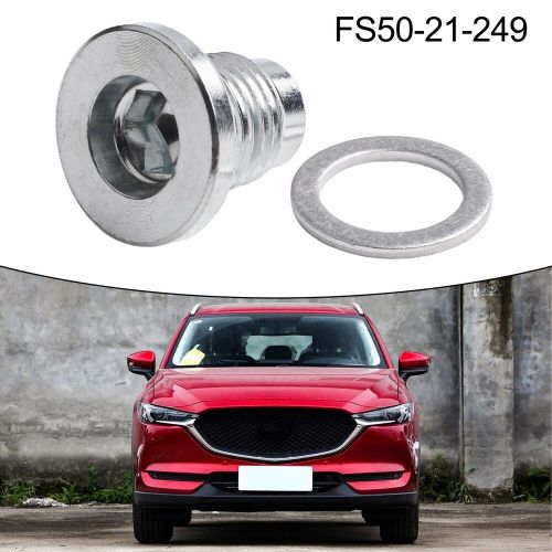 Silver oil drain plug for mazda for 3 sport for miata cx 5 rx 8 fs50 21 249