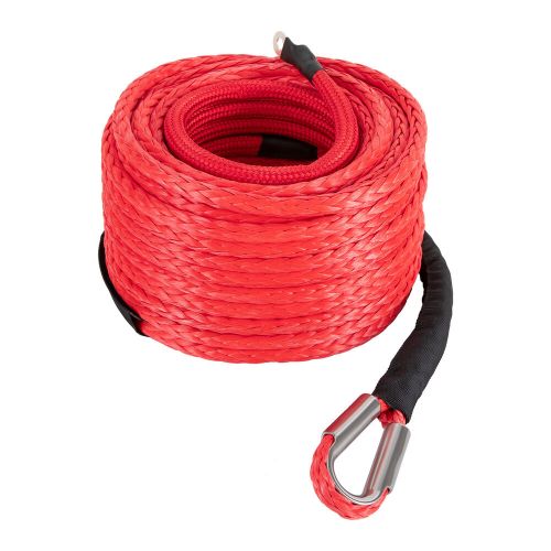 Orange 1/2x85ft synthetic winch rope w/ hook 31500lbs car tow recovery cable tow