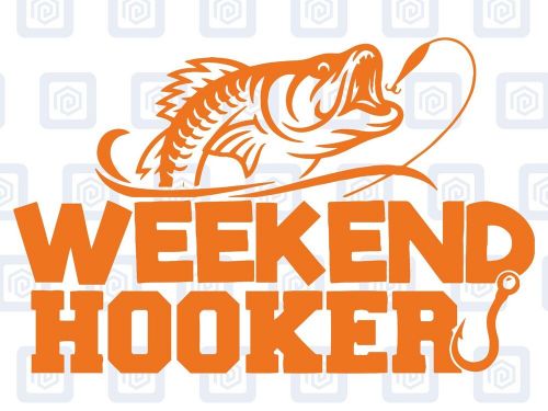 Weekend hooker fishing vinyl decal for camper van motorhome sticker campervan