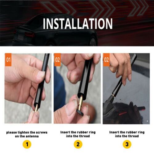 4.7&#034; car universal antenna aerial aluminum alloy new carbon fiber fm am radio