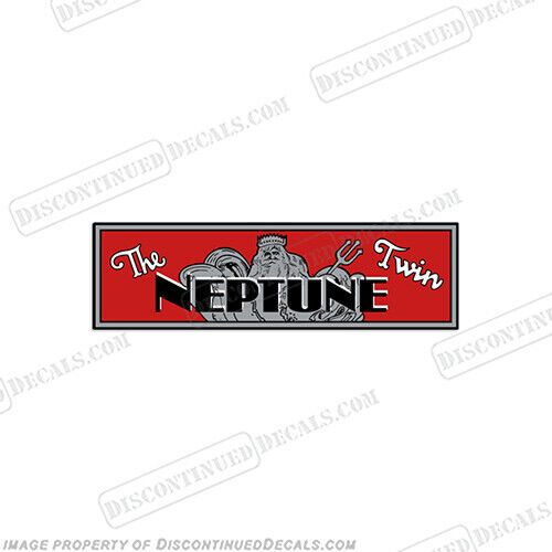 Fits neptune &#034;the twin&#034; outboard motor engine decal - silver / red