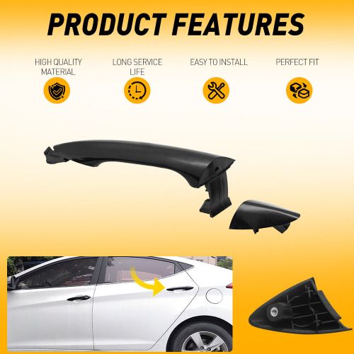 Exterior door rear handle left driver side for 2011-2016 hyundai elantra black a