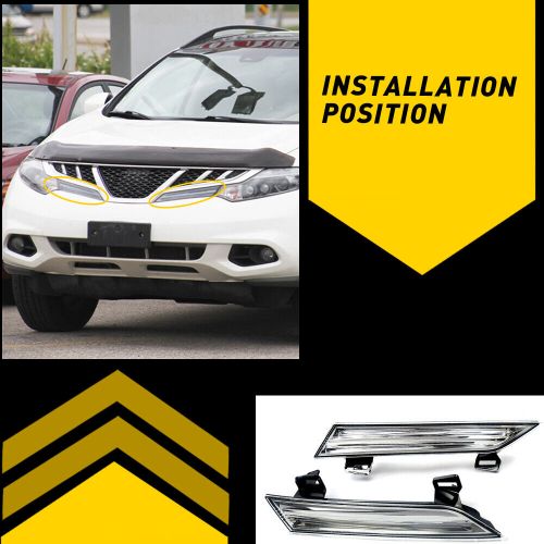 2x left+right headlight reflector panels clear lens for 2009-2014 nissan murano