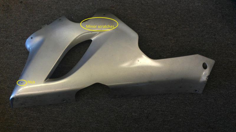 Used factory oem left lower side fairing titanium kawasaki ninja zx6r 2005 2006