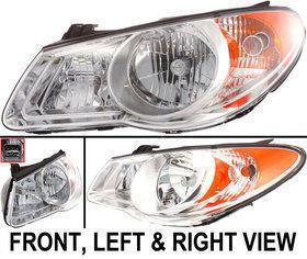 Clear lens new head lamp with bulbs halogen driver side hy2502138 921012h050