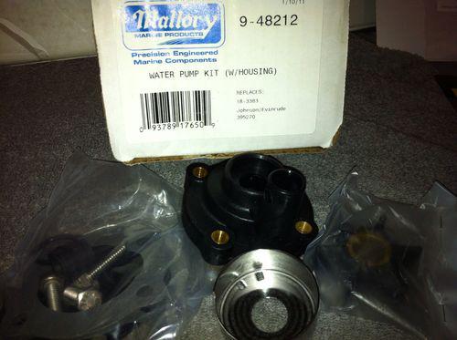 Mallory marine water pump kit 9-48212 with housing replaces 395270 with housing