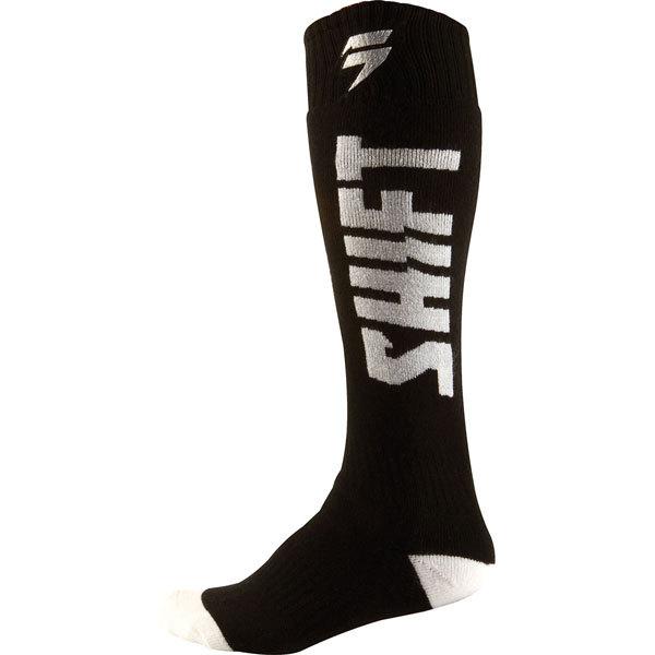 Black m/l shift racing moto youth socks