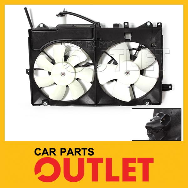 2004-2009 prius cooling radiator a/c dual fan blade+shroud+motor overflow bottle