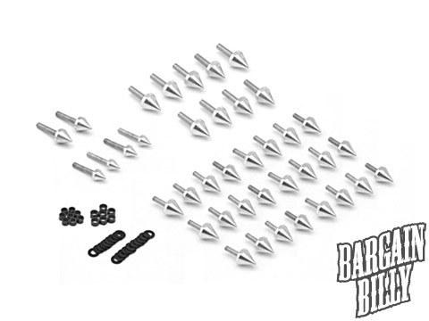 Motorcycle spike fairing bolts 06 07 08 yamaha yzf r6s silver spiked bolt kit