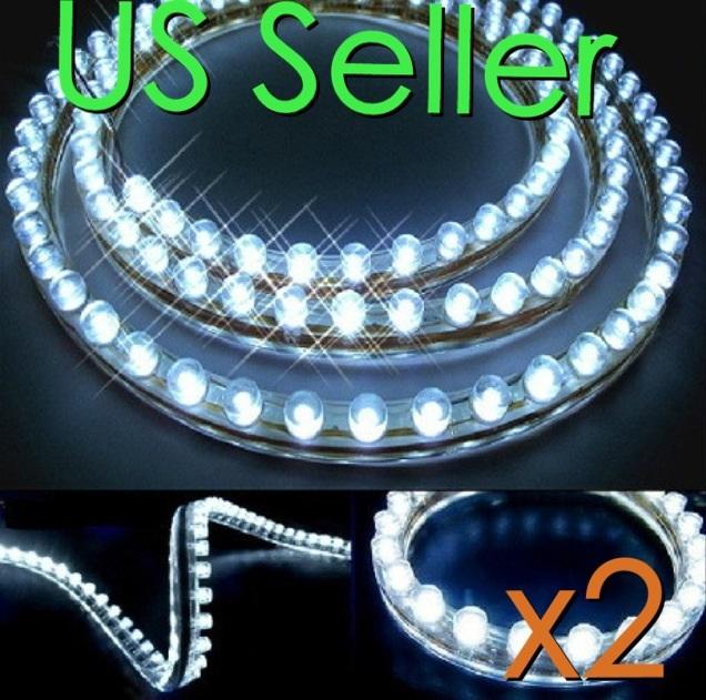 2x48cm white side shine flexible strip led headlights drl super bright12v