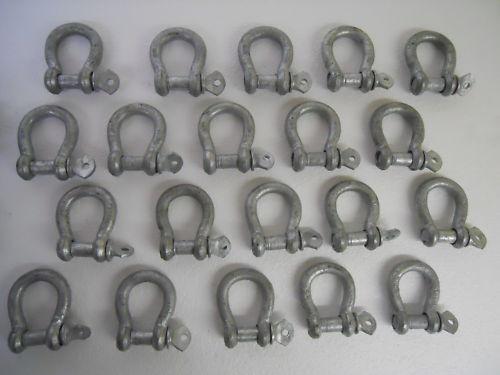20 shackles 3/8" galvanized screw pin for anchor  ~new~