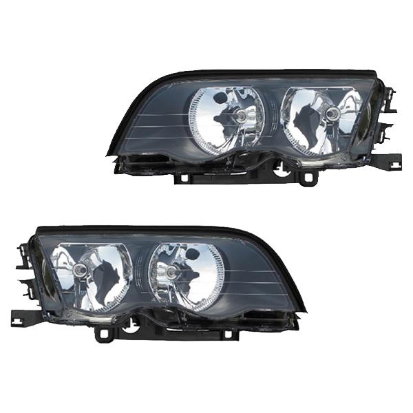 2002-2003 bmw e46 3 series coupe conv halo head light lamp headlight - 1 pair