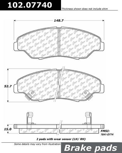 Centric 102.07740 brake pad or shoe, front-c-tek metallic brake pads