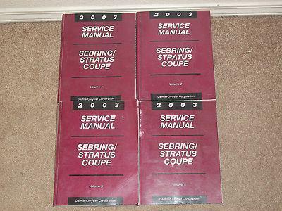 2003 dodge stratus\chrysler sebring coupe factory issue service manual set