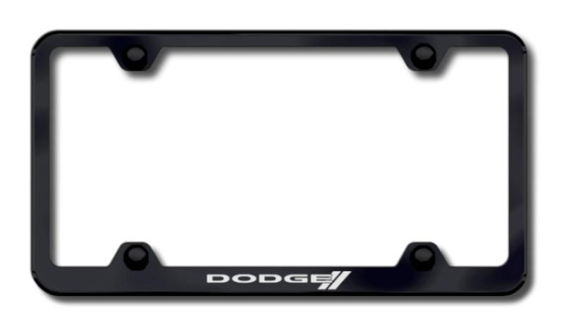 Chrysler dodge stripes wide body laser etched license plate frame-black made in