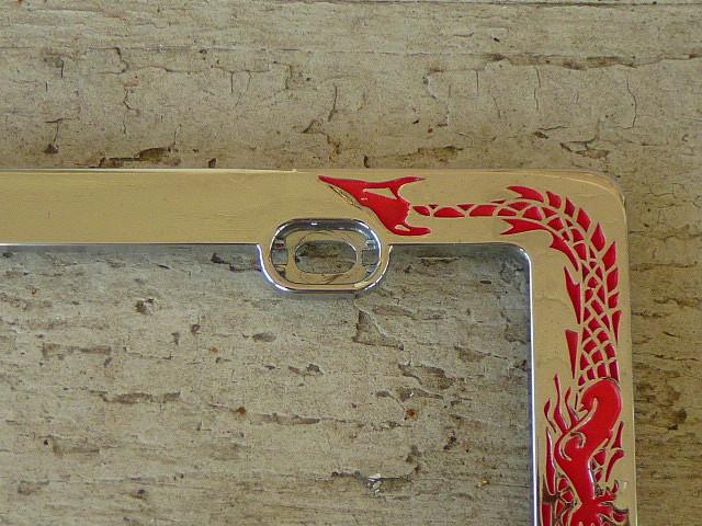 Car license plate holder frame- red dragon