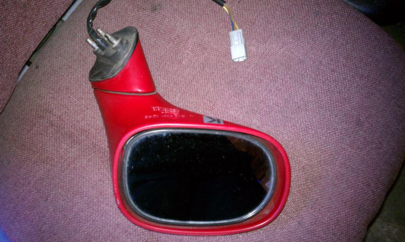 1993-1997 honda delsol left driver side power electric side view mirror oem red