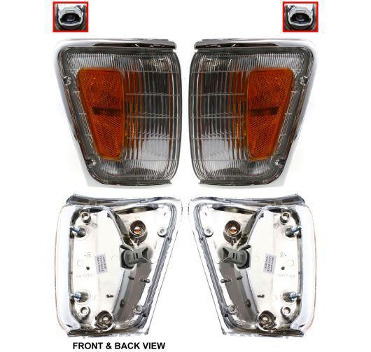 New pair set park signal marker light chrome sae and dot toyota pickup 4runner