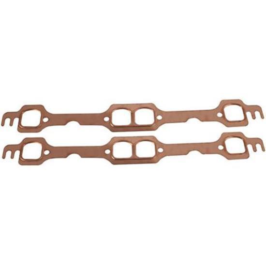 New speedway sbc d-port copper exhaust header gaskets, pair, small block chevy