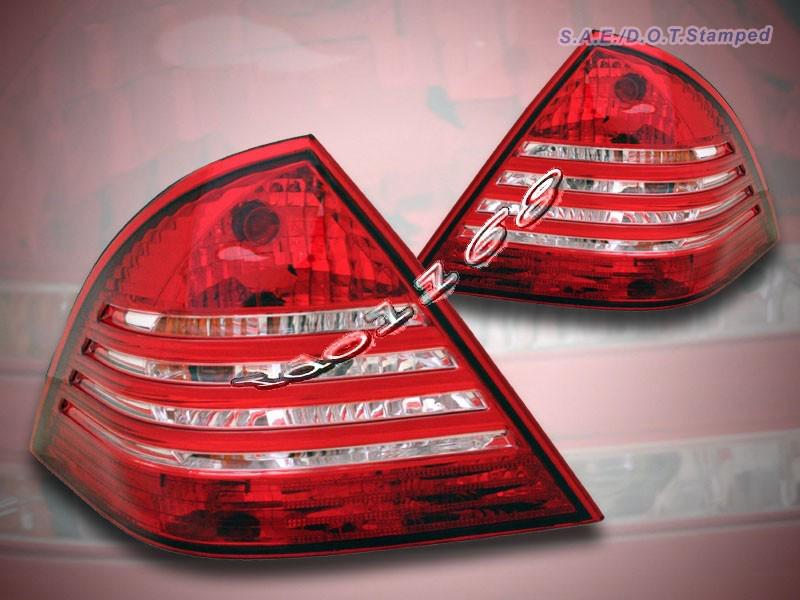 2001 2002 2003 mercedes-benz sedan 4d c-class w203 altezza tail lights red clear