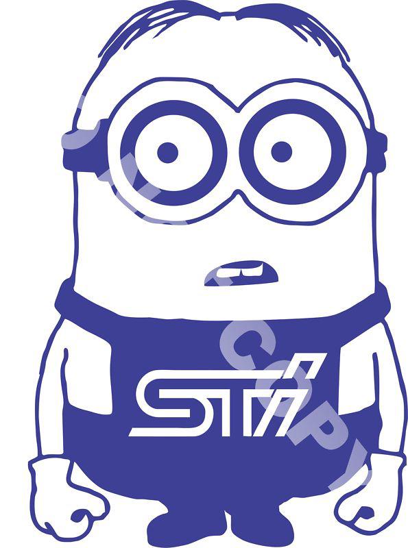 Jdm sti minion domo decal 5" subaru wrx ej20 ej25 impreza legacy forester gc8