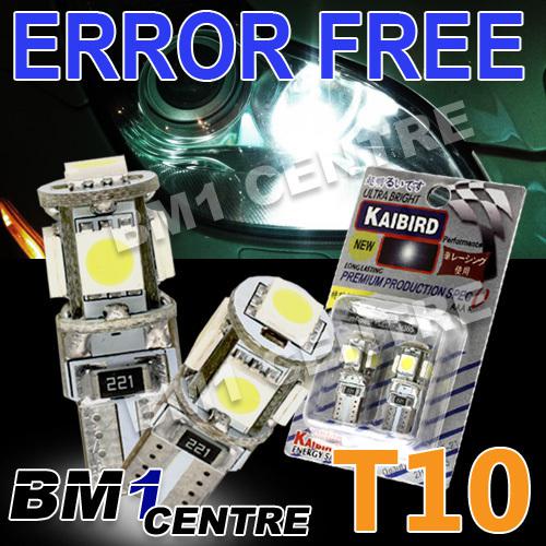 2pcs t10 5 smd led white parking parker light lamp bulb canbus benz sl r230