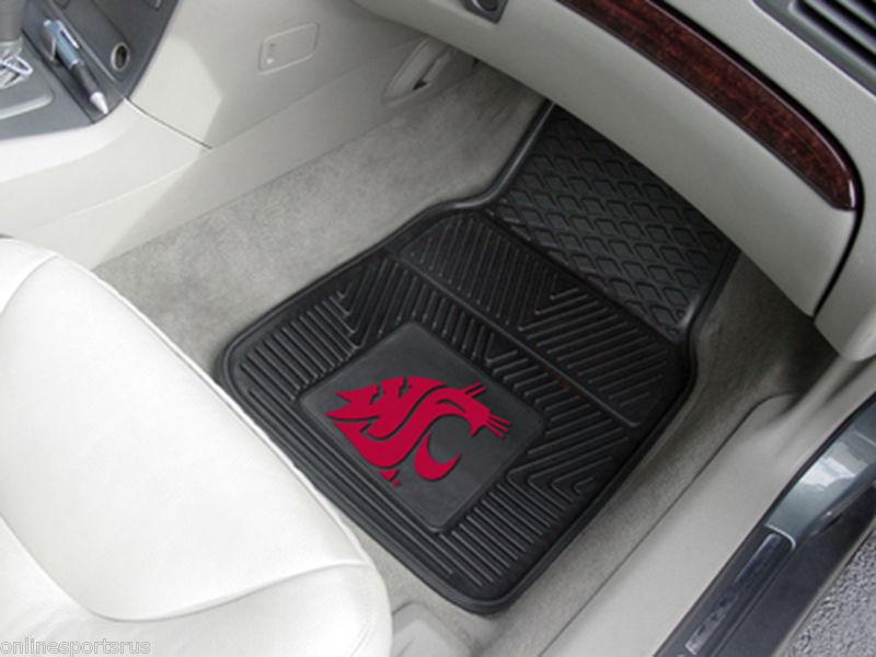 Washington state cougars car mats front & rear hd vinyl 4 piece 