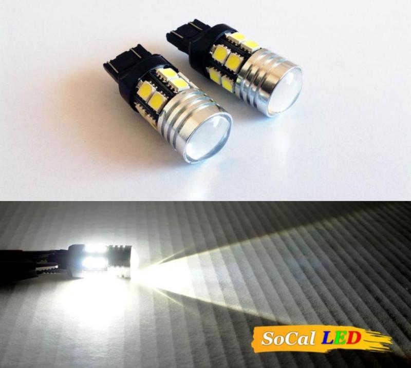 7443 super white cree q5 led bulbs + 12pcs 5050 smd 7w backup reverse bulbs s3