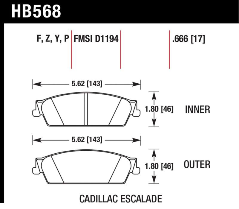 Hawk performance hb568p.666 disc brake pad