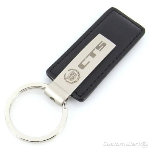 Cadillac cts black leather rectangular key chain