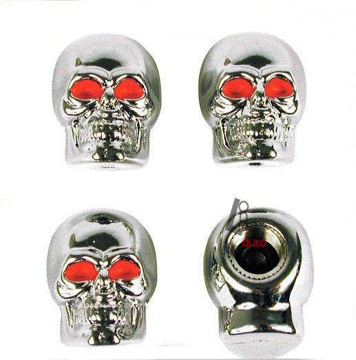 Car auto 4pcs skull tire valve stem caps tire valve stem hearse freeshipping