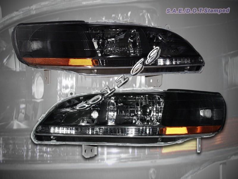 1998-2002 honda accord headlights jdm black 1999 2000 2001