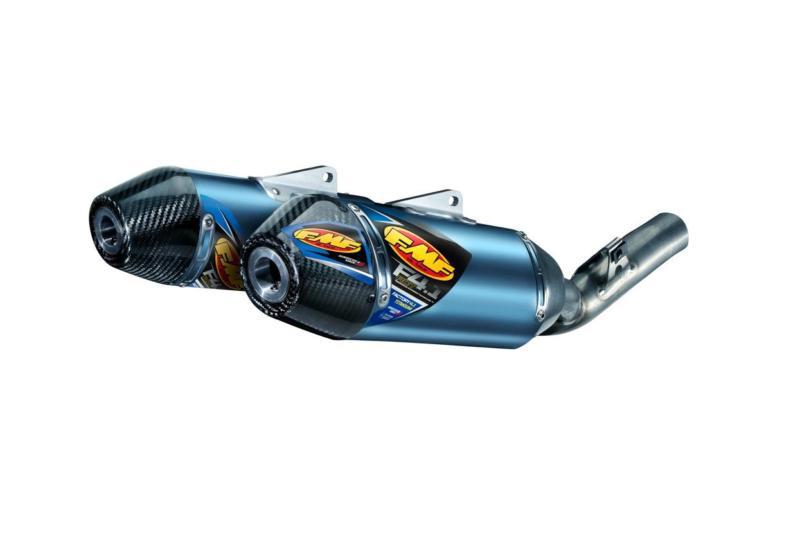 Fmf racing factory 4.1 rct dual slip-ons - blue anodized titanium muffler 041498