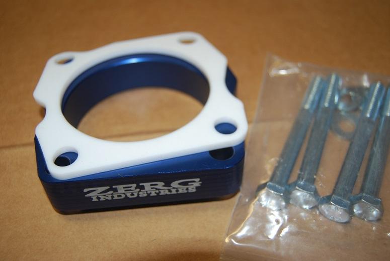 Accord tsx k24 ivtec 2.4 blue throttle body spacer zerg industries 