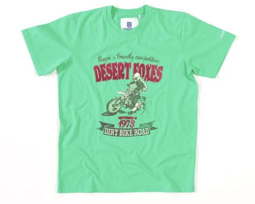 New genuine husqvarna desert foxes t-shirt green tee $35.99 now $24.99 free ship