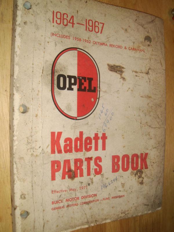 1964-1967 buick opel kadett  parts catalog / original book olympia rekord van+
