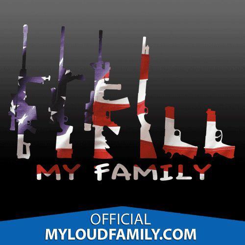 My family gun family decal stickers us flag edition