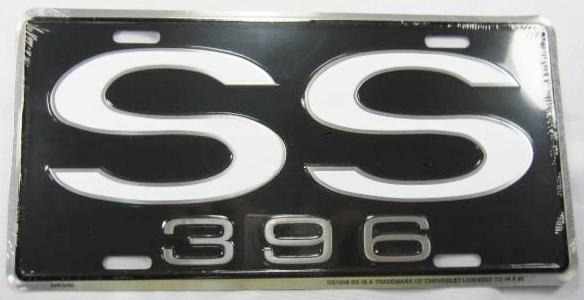 Chevrolet ss 396 license plate  super sport muscle car 