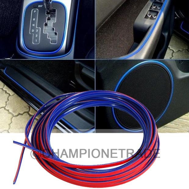 5m x 3mm blue moulding trim strip for air condition rim stereo taillight trim