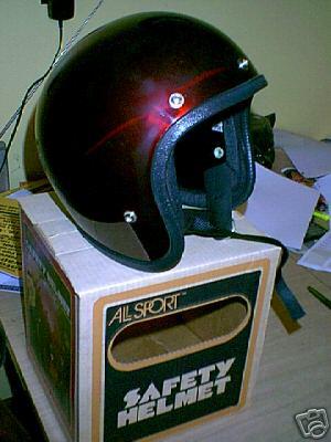 Nos 1970's burgundy buco allsport motorcycle helmet