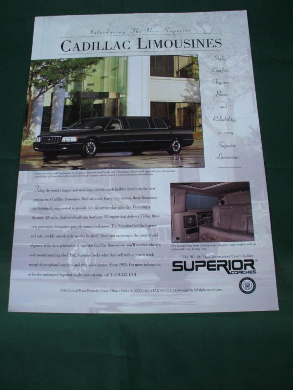 Cadillac limousine ,superior coaches  sales folder 1996-1999